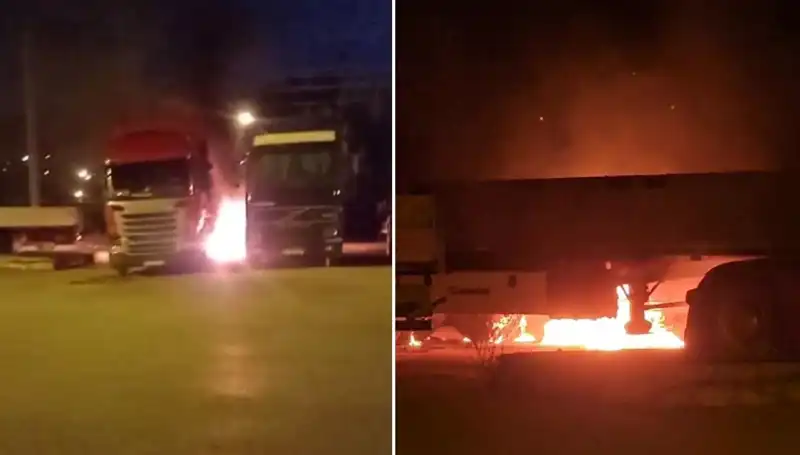Park Halindeki Tırları Ateşe Verdi: Korkutan Olayın Ayrıntıları!