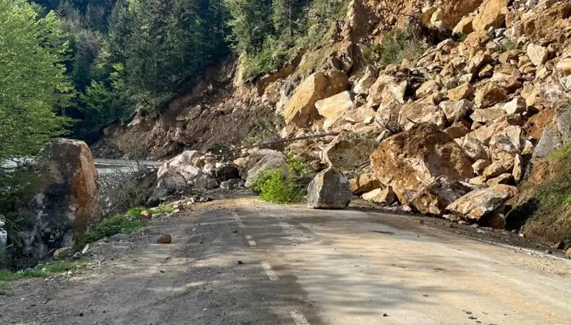 Giresun'da Heyelan: Karadeniz'de Ulaşım İçin Tehlikeli Engeller Ortaya Çıktı