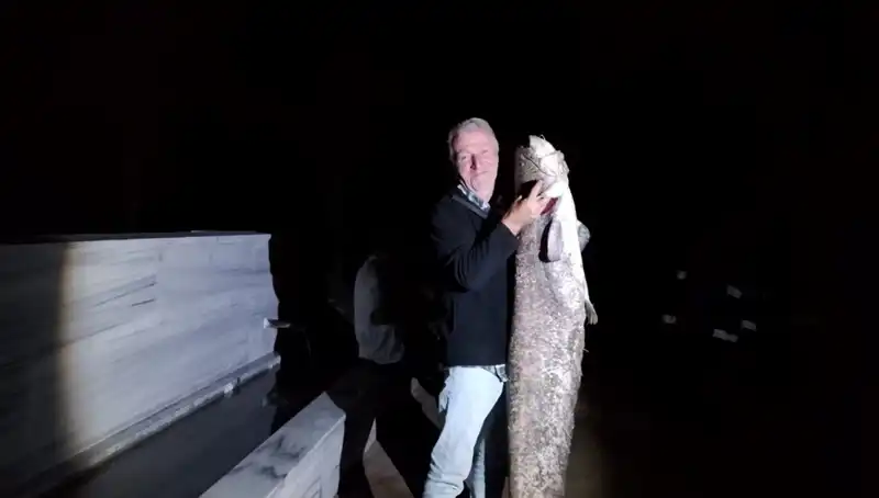 Barajda Yakalanan 40 Kiloluk Balık Avcılarını Şaşırttı!